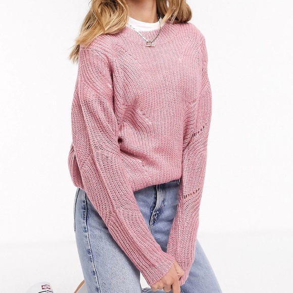 JDY Daisy Polignac High Neck Ladder Knit Sweater - Picture 3 of 5